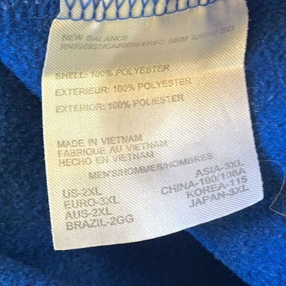 New Balance Mens XXL Half Zip 100% Polyester Pullover Sweatshirt Blue - Picture 6 of 8